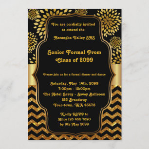 Convites Júnior superior do baile de formatura, estilo de