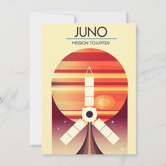 Convites Juno - Missão a Júpiter Arte Espacial (Verso)