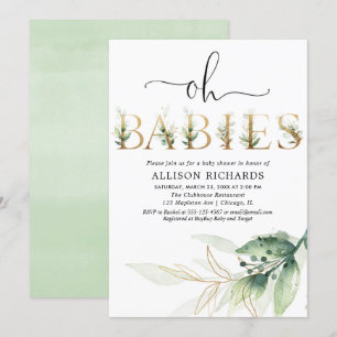 Convites Junta o chá de fraldas neutro das hortaliças do