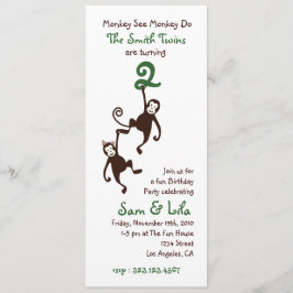 Convites Junta o segundo aniversário, macacos