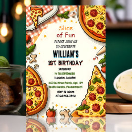 Convites Junte-se à comida garota pizza adolescente primeir