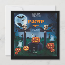 Convites "Junte-se à Festa de Halloween Noturna e Assustado