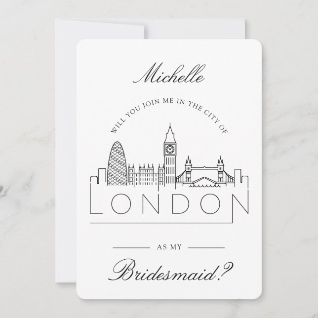 Convites Junte-se a Mim em Londres | Pedido para a Festa de (Frente)