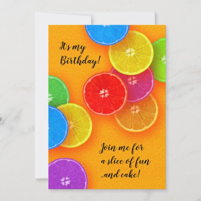 Convites Junte-se a mim para uma fatia de Festa de aniversá (Frente)