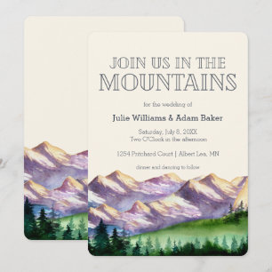 Convites Junte-Se A Nós Nas Montanhas   Rustic Wedding