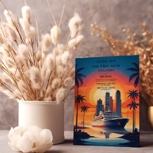 Convites Junte-se a nós no casamento do cruzeiro marítimo