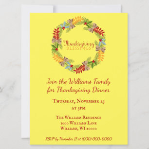 Convites Junte-se a nós para o Janto de Ação de Graças