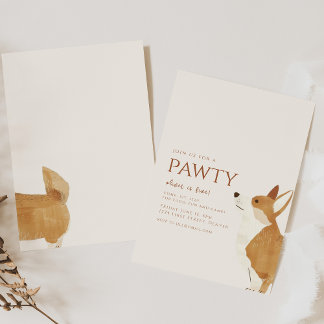 Convites Junte-se a nós para um Cachorro Pawty Corgi Aniver