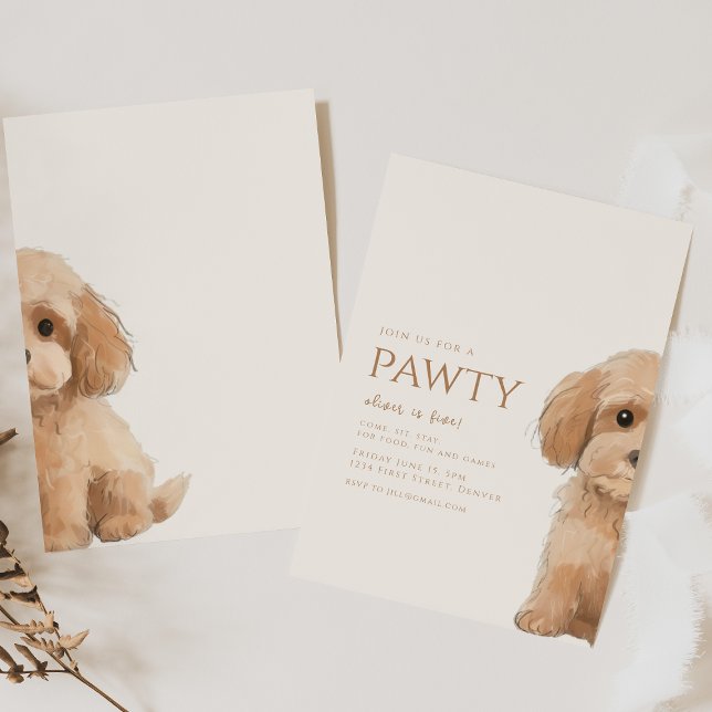 Convites Junte-se a nós para um Pawty Poodle Dog Birthday (Criador carregado)