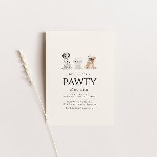 Convites Junte-se a nós para um Tema de Cachorro Pawty Aniv