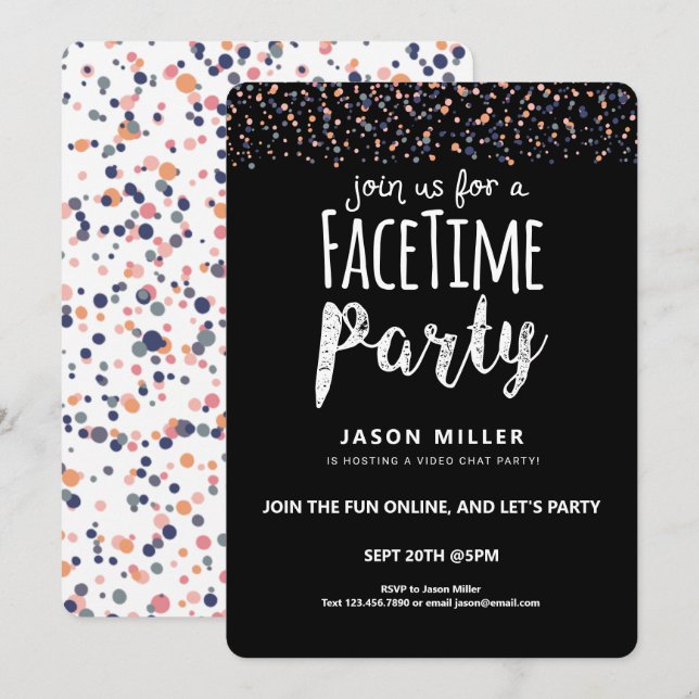 Convites Junte-se a nós para uma divertida festa de bate-pa (Frente/Verso)