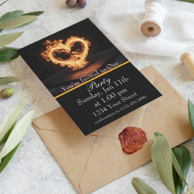 Convites Junte-se a Nós para uma Festa de Fogo Flamejante! (Criador carregado)