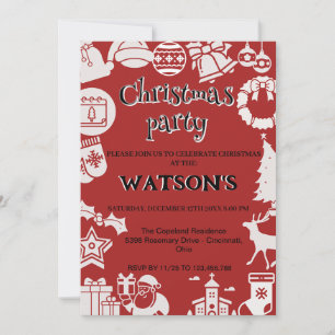 Convites "Junte-se a nós para uma festa de Natal Holly Joll