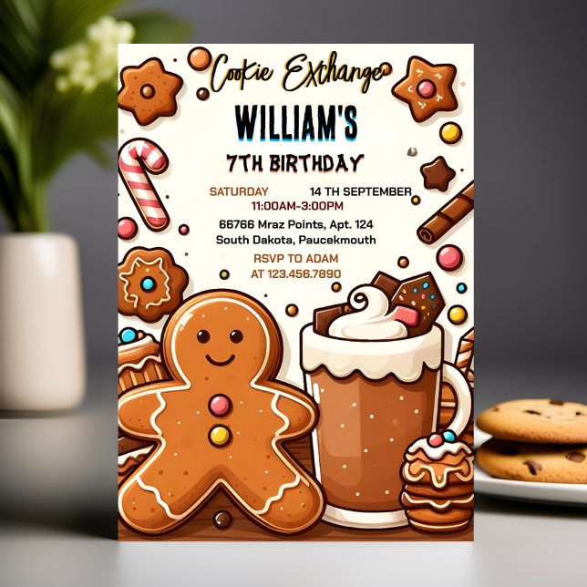 Convites Junte-se a um 7 de troca de cookies de comidas bon (Criador carregado)