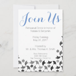 Convites Junte-se que nos o jantar de ensaio convida o