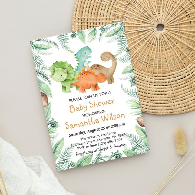 Convites Jurássico selvagem é um menino! Chá de fraldas de  (Criador carregado)