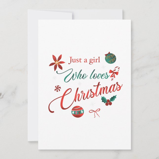 Convites Just a Girl Who Loves Christmas (Frente)