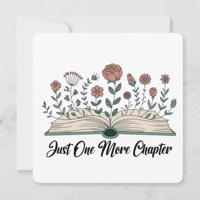 Convites Just One More Chapter – Floral Book Lover (Frente)