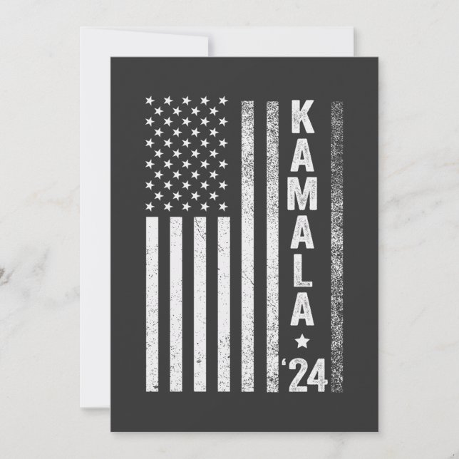 Convites Kamala American Flag Presidente Election USA (Frente)