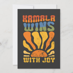 Convites Kamala ganha com Joy Retro Boho Harris Walz