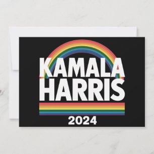 Convites Kamala Harris 2024 Arco-íris Orgulho Gay LGBT Elei