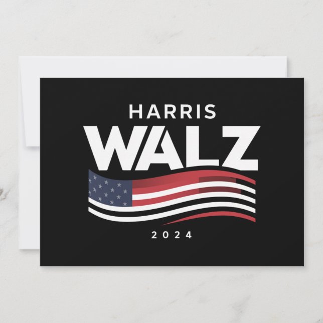 Convites Kamala Harris Tim Walz Valsa Eleição 2024 (Frente)