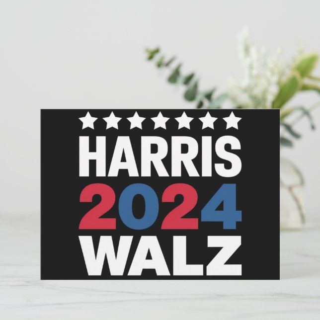 Convites Kamala Harris Walz Para Presidente Vice-Presidente (Em pé/Frente)