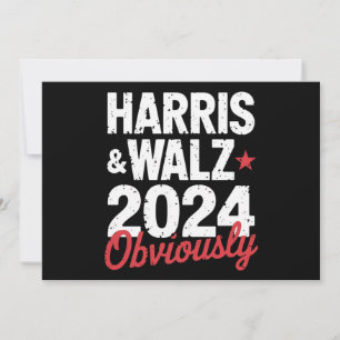Convites Kamala Walz Obviamente 2024 Harris Waltz 2024
