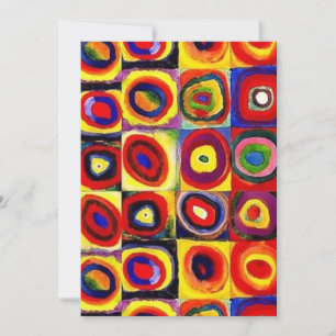 Convites Kandinsky Modern Squares Círculos Coloridos