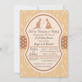 Convites Kangaroo Unisex Chá de fraldas Convidando Menino o