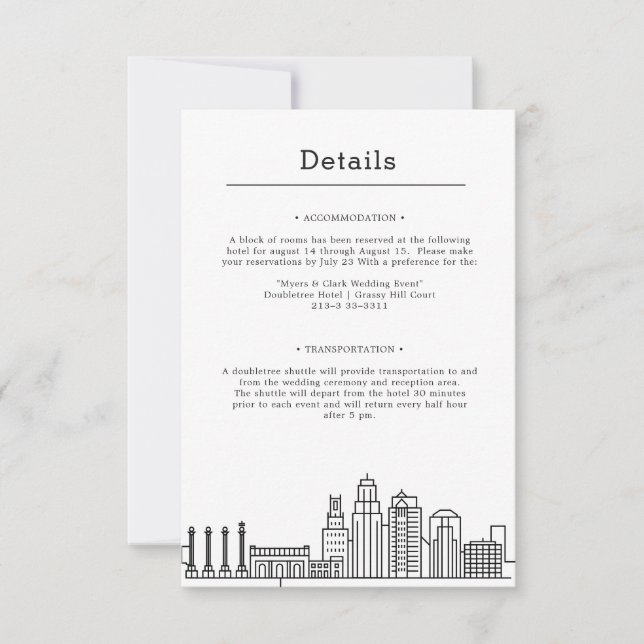 Convites Kansas City Wedding | Detalhes Do Convidado De Doi (Frente)