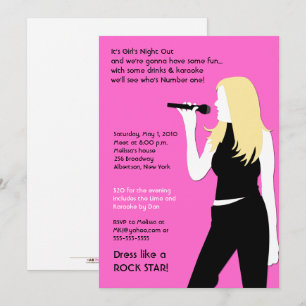 Convites KARAOKE Festa de Cantos Raparigas Noite Fora Anive