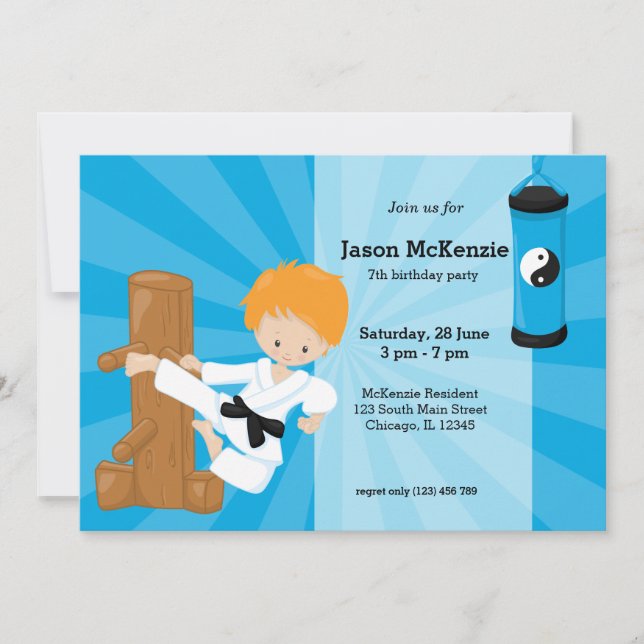 Convites Karate Kids (Frente)