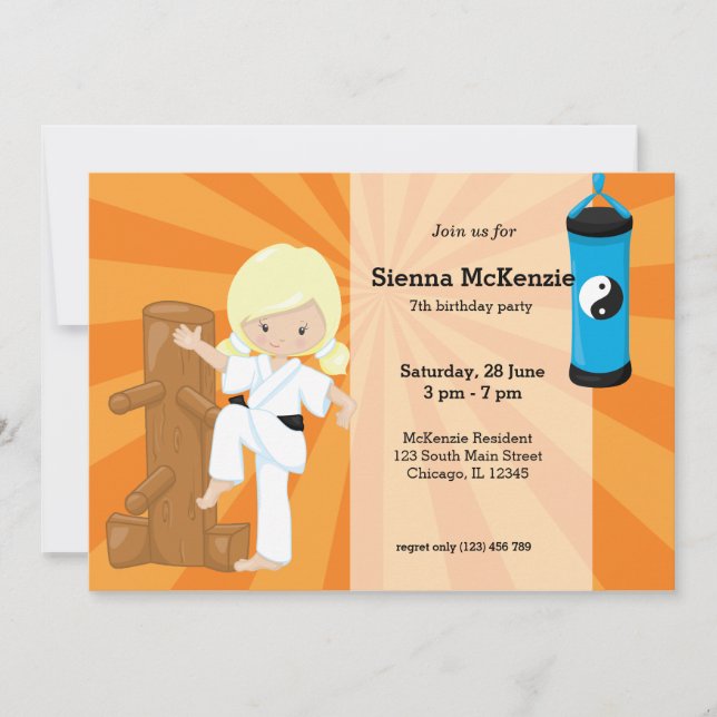 Convites Karate Kids (Frente)