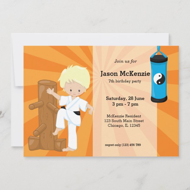 Convites Karate Kids (Frente)