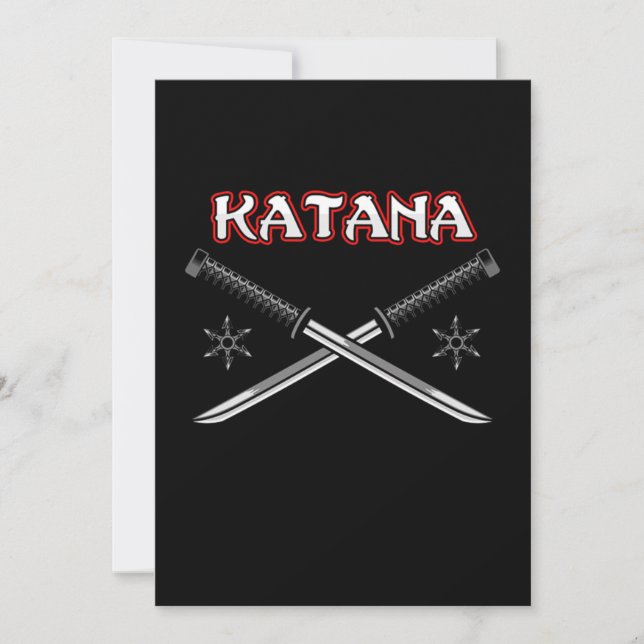 Convites Katana Sword Ninja Art Japonês Samurai Gift (Frente)