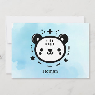 Convites Kawaii Bonitinho Urso Face - Kawaii - Arte de Linh
