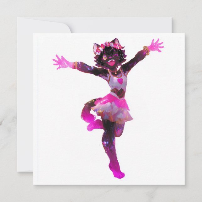 Convites Kawaii Idol Catgirl (Frente)