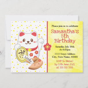 Convites Kawaii Oriental Lucky Cat