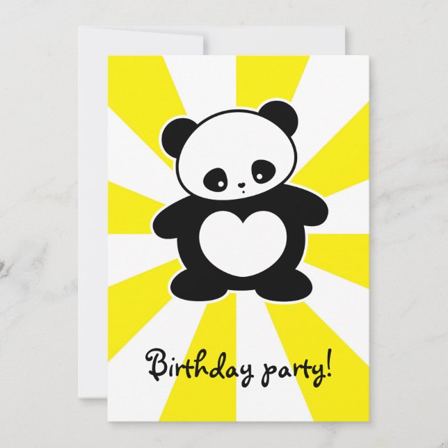 Convites Kawaii panda (Frente)
