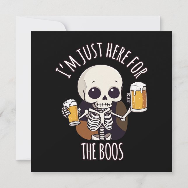 Convites Kawaii Skeleton Halloween Oktoberfest (Frente)