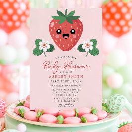 Convites Kawaii Strawberry Baby Shower