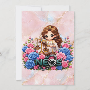 Convites Kawaii Zodíaco Neos Libra