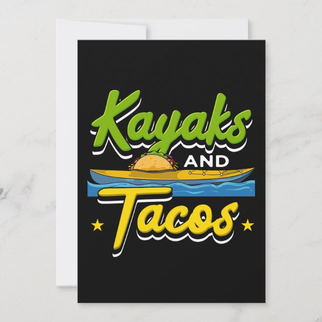 Convites Kayaking - Kayaks e Tacos Engraçado Kayaking (Frente)