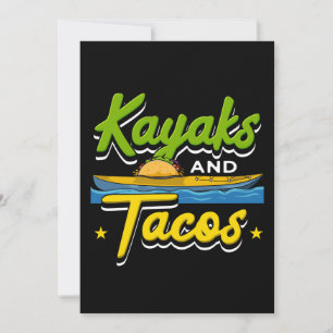 Convites Kayaking - Kayaks e Tacos Engraçado Kayaking