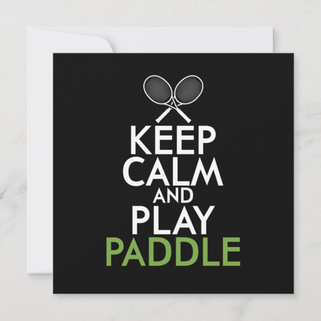 Convites Keep Calm And Play Paddle (Frente)