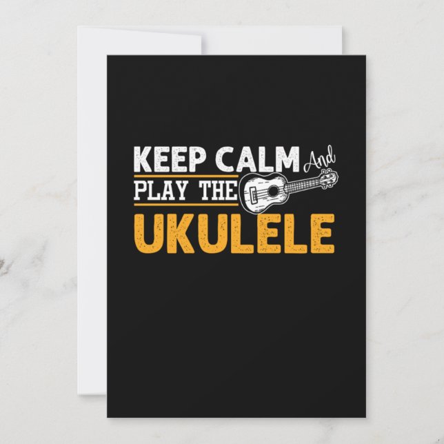 Convites Keep Calm And Play The Ukulele Instrument Uke Gift (Frente)