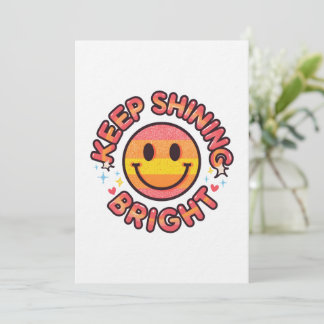 Convites Keep Shining Bright Sticker – Retro 90s Smiley 