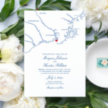 Kennebunkport Maine Mapa Naval Elegante Casamento