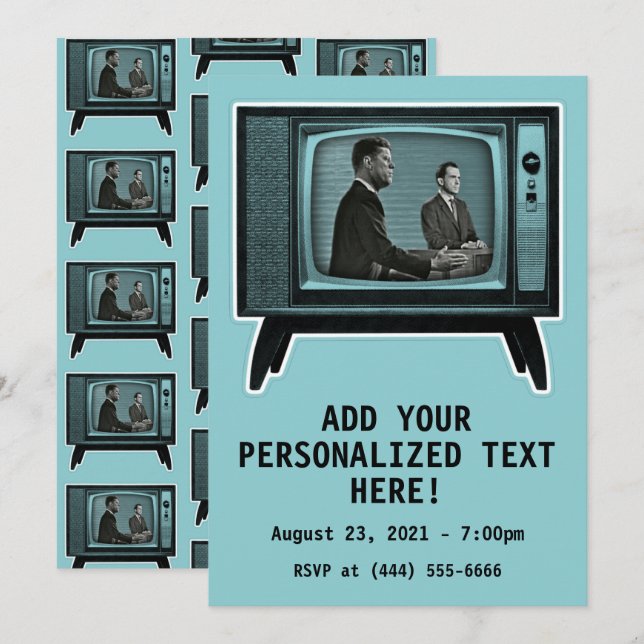 Convites Kennedy Nixon 1960 TV Debate (Frente/Verso)